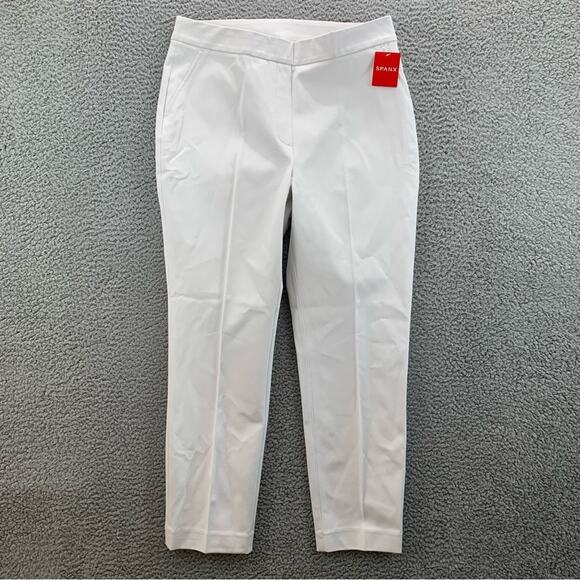 Spanx On-The-Go Slim Straight Pant Classic White Women's NWT  Size: L (Regular) - Picture 1 of 15